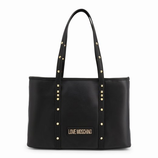 Shopper bag Love Moschino ze skóry czarna 