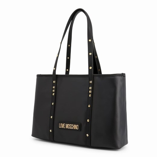 Shopper bag Love Moschino czarna ze skóry 