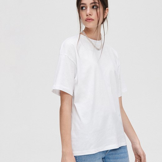 Cropp - Gładka koszulka oversize - Biały  Cropp  