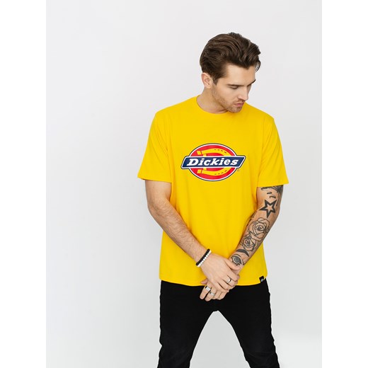 Żółty t-shirt męski Dickies z krótkim rękawem 