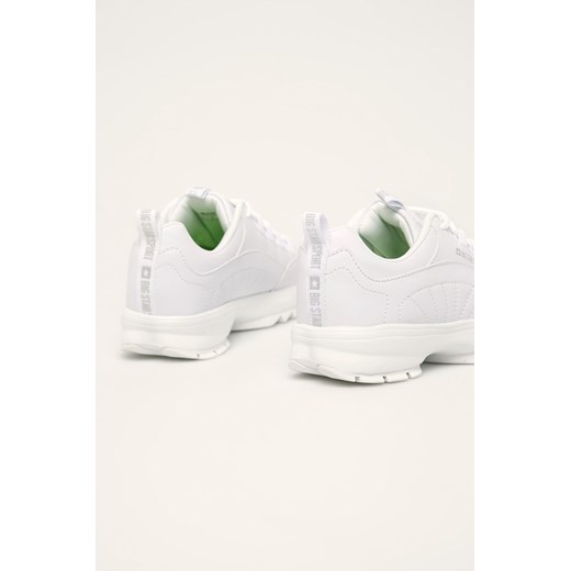 Buty sportowe damskie białe BIG STAR na platformie bez wzorów ze skóry ekologicznej 