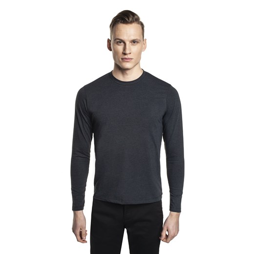BLUZA CINISI Z OKRĄGŁYM DEKOLTEM CZERŃ ze sklepu Recman w kategorii Bluzy męskie - zdjęcie 83930075