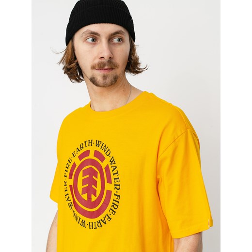 T-shirt męski Element żółty z krótkim rękawem 