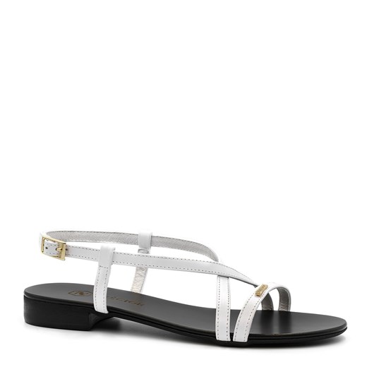 Białe skórzane sandały 09P ze sklepu NESCIOR w kategorii Sandały damskie - zdjęcie 83940678