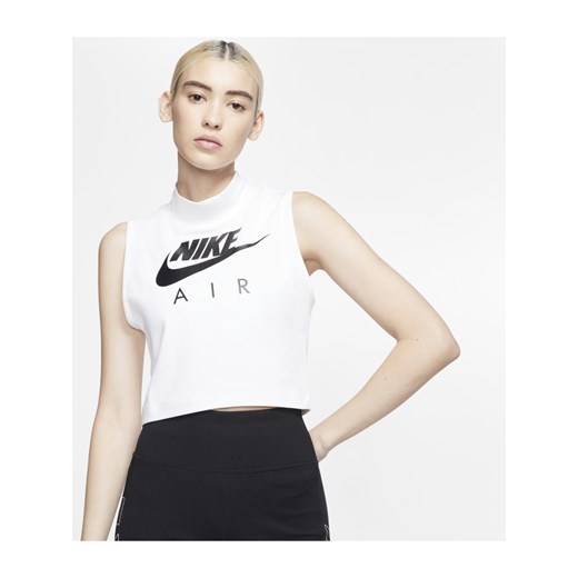 Bluzka damska Nike bez rękawów z golfem w sportowym stylu z bawełny 