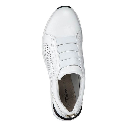 Tamaris buty sportowe damskie w stylu młodzieżowym białe bez wzorów skórzane płaskie 