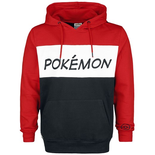 Pokémon - Logo - Bluza z kapturem - czerwony czarny biały   XL 