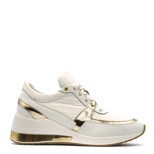 Sportowe białe sneakersy typu chunky ze złotą wstawką w podeszwie 278B Neścior  37 okazja NESCIOR 