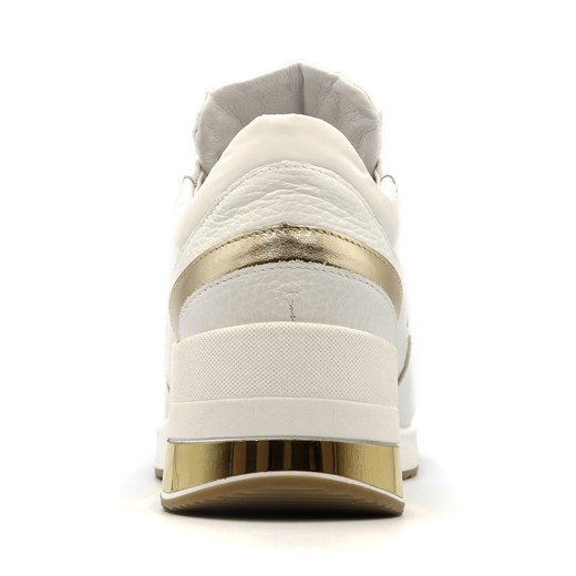 Sportowe białe sneakersy typu chunky ze złotą wstawką w podeszwie 278B Neścior  37 wyprzedaż NESCIOR 