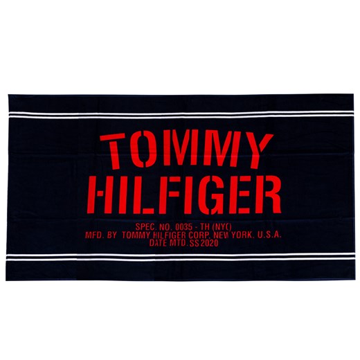 TOMMY HILFIGER RĘCZNIK PLAŻOWY TOWEL NAVY UU0UU00036 CUN Tommy Hilfiger   messimo