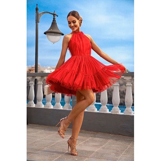 Sukienka Nadia-czerwony Emo Sukienki  XS (34) Pawelczyk24.pl