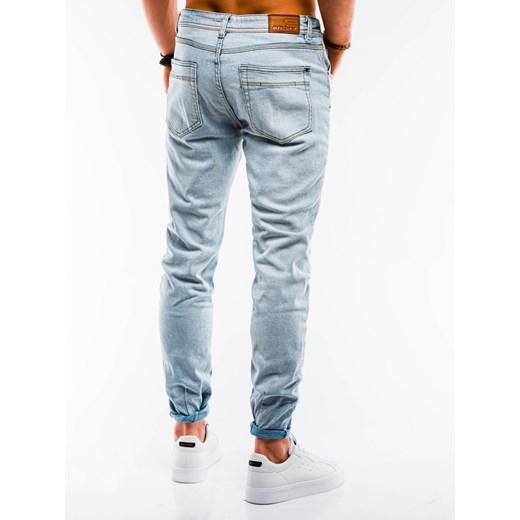 Spodnie męskie jeansowe P890 - jasnoniebieskie Ombre  L 