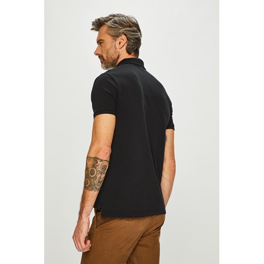 T-shirt męski czarny Polo Ralph Lauren bez wzorów z krótkim rękawem 