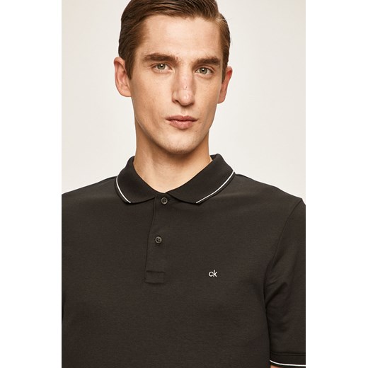 Czarny t-shirt męski Calvin Klein z krótkim rękawem 