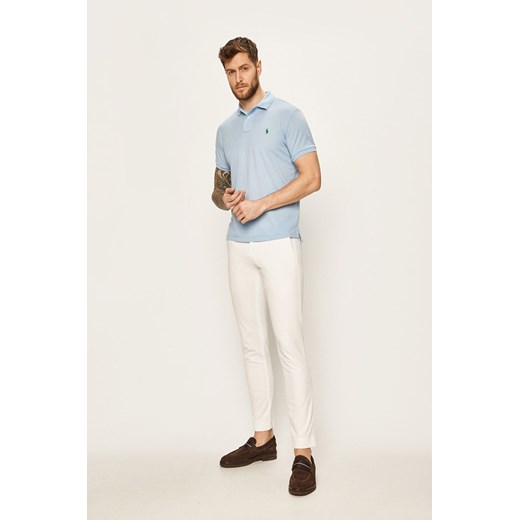T-shirt męski Polo Ralph Lauren z krótkimi rękawami niebieski bez wzorów 