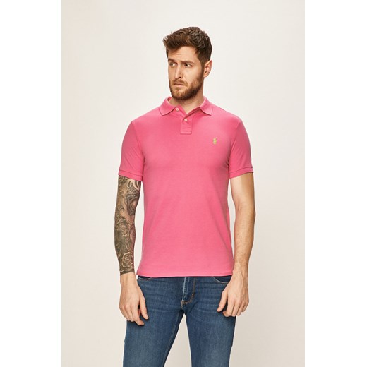 T-shirt męski różowy Polo Ralph Lauren z krótkim rękawem casual 