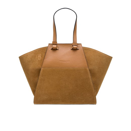 Shopper bag brązowa Glamorous By Glam ze skóry bez dodatków 