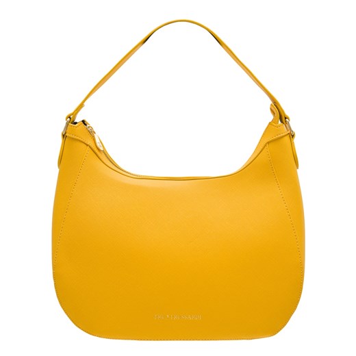 Shopper bag żółta Trussardi skórzana w stylu młodzieżowym bez dodatków 