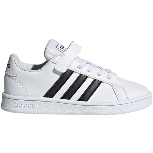 Buty dla dzieci adidas Grand Court C biało-czarne EF0109