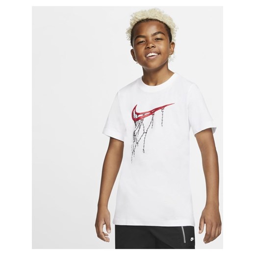 T-shirt dla dużych dzieci (chłopców) Nike Sportswear - Biel Nike S promocyjna cena Nike poland