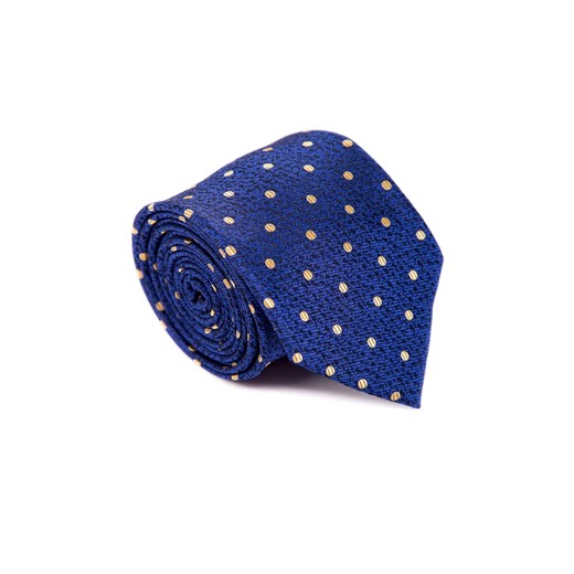 Krawat męski niebieski w żółte kropki