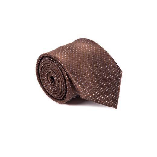 Krawat brązowy w drobne kropki