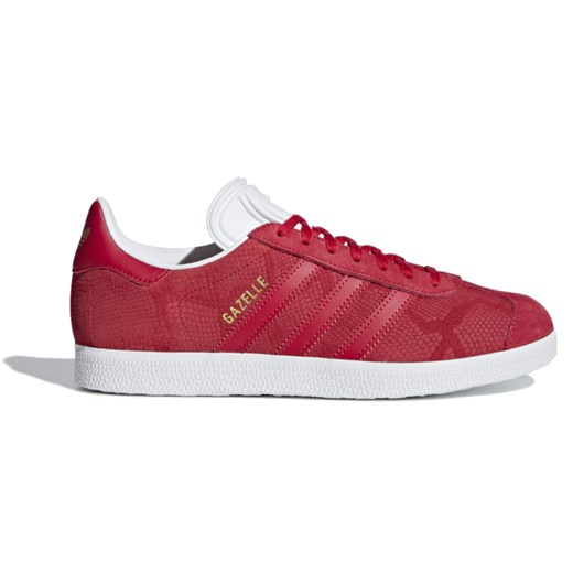 Buty sportowe damskie Adidas czerwone bez wzorów płaskie skórzane 