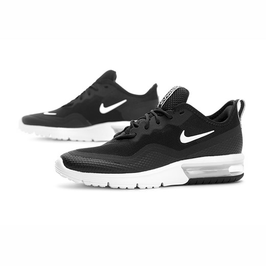 Buty sportowe damskie Nike dla biegaczy air max sequent czarne sznurowane 