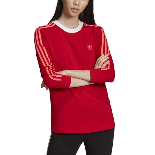 Bluzka damska Adidas bawełniana z długim rękawem z okrągłym dekoltem casual 