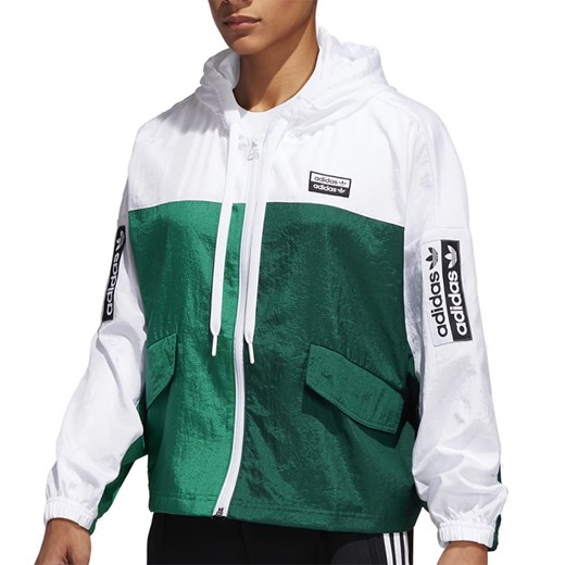 Kurtka damska Adidas w sportowym stylu wielokolorowa z tkaniny na jesień krótka gładka 