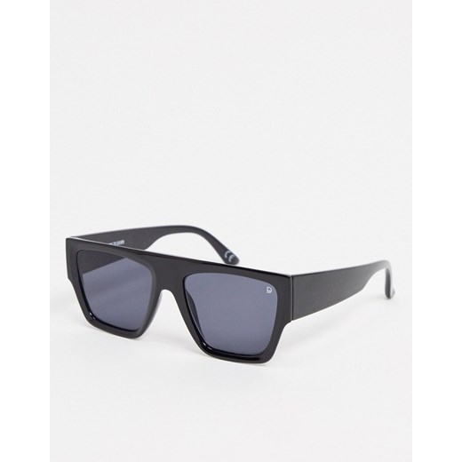 Dusk To Dawn – Czarne kwadratowe okulary przeciwsłoneczne z oprawkami flat top-Czarny  Dusk To Dawn No Size Asos Poland