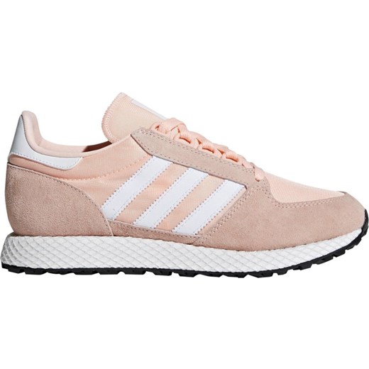 Buty sportowe damskie Adidas do biegania wiązane płaskie bez wzorów zamszowe