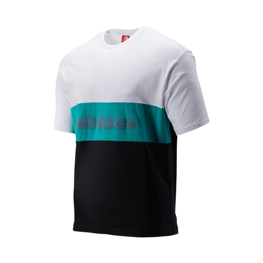 T-shirt męski wielokolorowy New Balance bawełniany z krótkim rękawem 