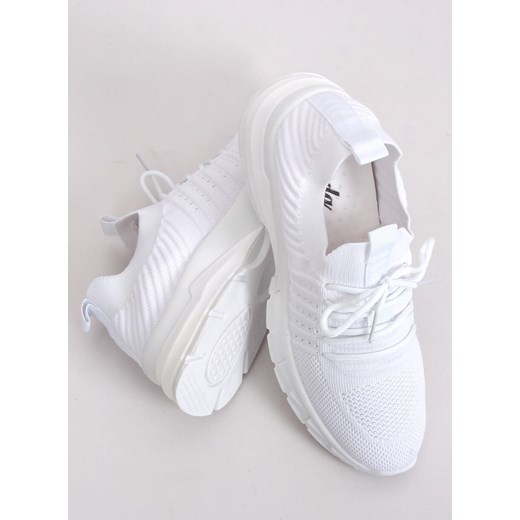 Buty sportowe damskie białe gładkie bez zapięcia płaskie 