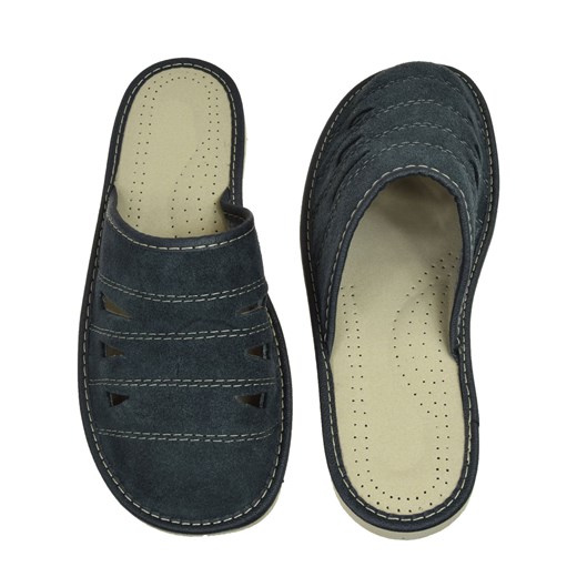 Skórzane pantofle męskie ze sklepu JK-Collection w kategorii Kapcie męskie - zdjęcie 84187745