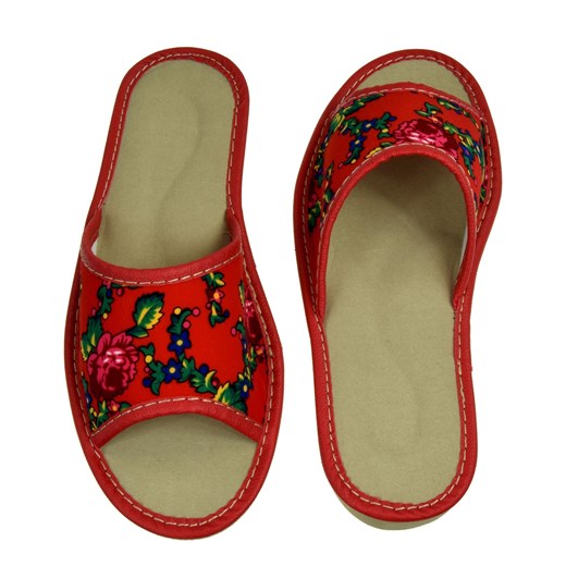 Skórzane pantofle damskie ze sklepu JK-Collection w kategorii Kapcie damskie - zdjęcie 84187747