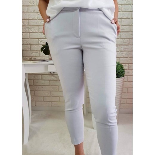 Spodnie damskie białe z wiskozy 