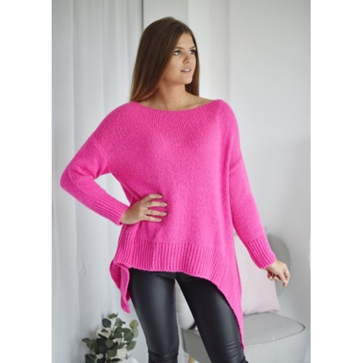 Sweter wide różowy