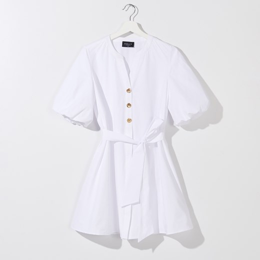 Biała sukienka Mohito z krótkim rękawem mini 