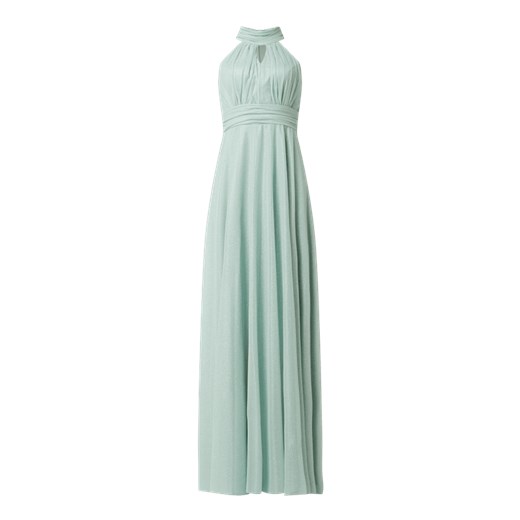 Sukienka Troyden Collection maxi prosta miętowa bez wzorów na studniówkę bez rękawów