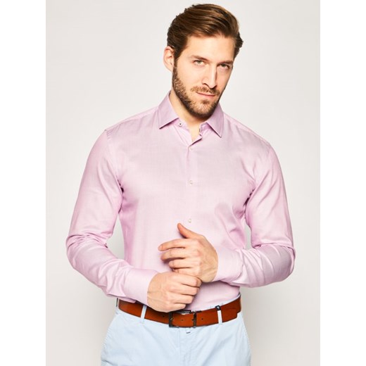 BOSS Hugo koszula męska bez wzorów różowa na wiosnę 