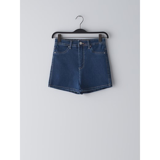 Cropp - Jeansowe szorty high waist - Niebieski  Cropp 38 