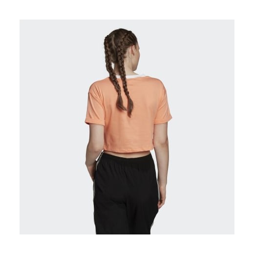 Bluzka damska Adidas pomarańczowy z krótkim rękawem 