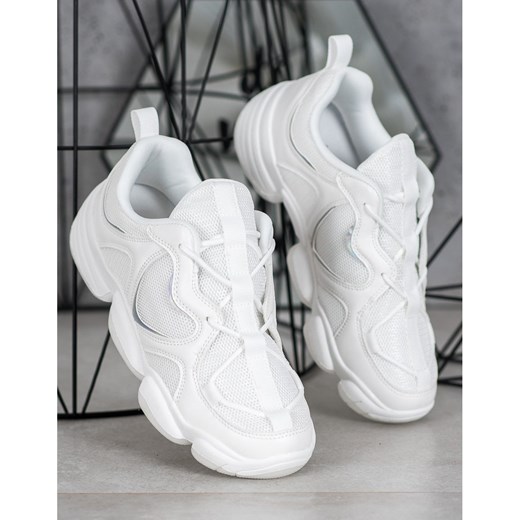 Białe buty sportowe damskie Kylie młodzieżowe z tworzywa sztucznego 