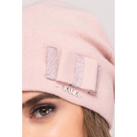 Różowa czapka zimowa damska Gatta z aplikacjami  