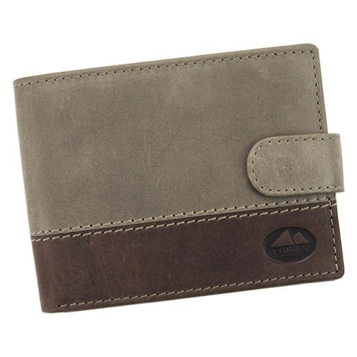Klasyczny portfel męski skózany EL FORREST 892-02 RFID ciemny brąz