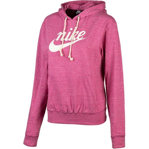 Różowa bluza damska Nike z napisami krótka sportowa 