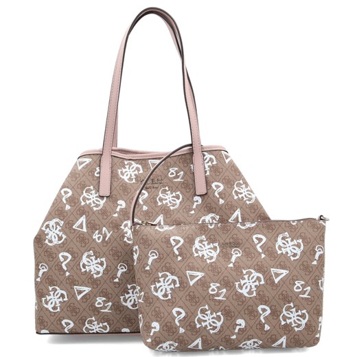 Shopper bag Guess bez dodatków elegancka na ramię średnia 