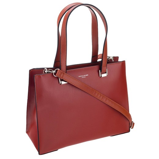 Shopper bag David Jones czerwona elegancka na ramię 