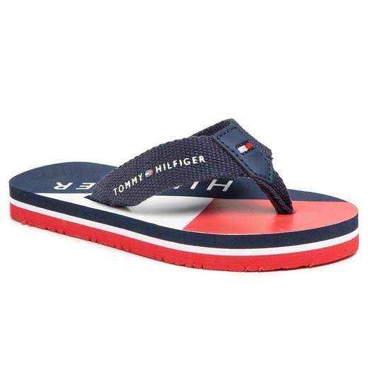 Japonki TOMMY HILFIGER - Lettering Print Flip Flop T3B0-30750-0058 M Blue 800  Tommy Hilfiger 30 eobuwie.pl